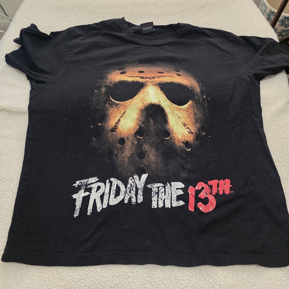 Shoe Palace Friday The 13th Jason Voorhees Mask Halloween T Shirt Large Black